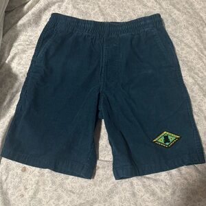 Teal Corduroy Shorts with Embroidered Patch